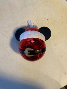Disney Mickey Mouse rote Weihnachtsmütze Weihnachtsschmuck Glas Must See - Bild 1 von 4