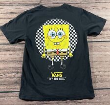 Vans Spongebob Off The Wall Checkerboard Style Tee Shirt Size Kids 8-10