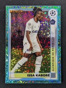2022-23 Topps Merlin Chrome UEFA ISSA KABORE /199 Rookie Aqua Speckle Olympique