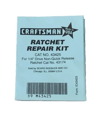 NEW Craftsman 1/4" Repair Kit 43425 for Non-Quick Release Ratchet 43174 - Image 1 of 2