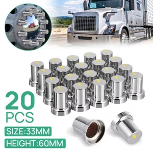 65*33mm Safety Arrow Chrome 20X Wheel Nut Covers Caps For Trucks Trailers Bus AU - Picture 1 of 11