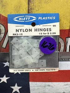 ILETT PLASTICS RK2-15 Nylon Hinges 15pc. NewInPack USA Shipped - Picture 1 of 5
