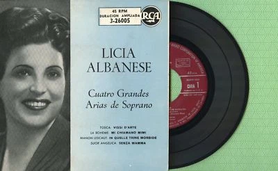 LICIA ALBANESE / 4 Arias De Soprano / RCA 3-26005 Pressing Spain 1958 EP EX - Image 1 of 4