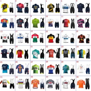 2025 Summer Mens Cycling Team Jersey And Bib Shorts set Cycling Shirt Bib shorts - Picture 1 of 75