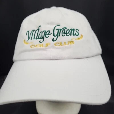 Village Greens Golf Club Adjustable White Golf Hat Cap  Strapback  OSFA  - Image 1 of 4