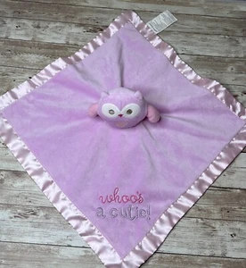 Baby Starters Pink Owl Lovey Security Blanket Ruffle Satin Plush -Whoo's a Cutie - Picture 1 of 7