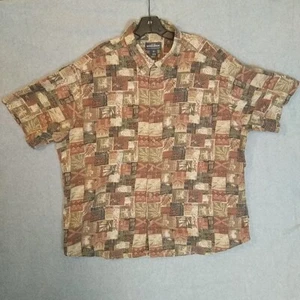 Woolrich Shirt Mens Extra Large Tan Southwestern Aztec Print Primitive Blocks - Picture 1 of 10