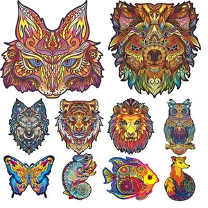 A3/A4/A5 Fox Owl Animal Wooden Jigsaw Puzzles Adult Kid Toy Gift Home Decor - Picture 1 of 41