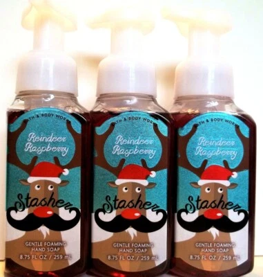 Bath Body Works REINDEER RASPBERRY Stasher Gentle Foaming Hand Soap, NEW, x 3 - Image 1 of 2