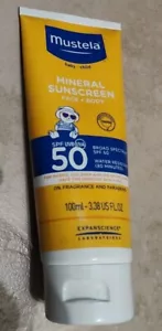 Mustela Mineral Sunscreen SPF 50 UVA/UVB 3.38 oz. (100 mL) Exp 5/2024 New Sealed - Picture 1 of 1