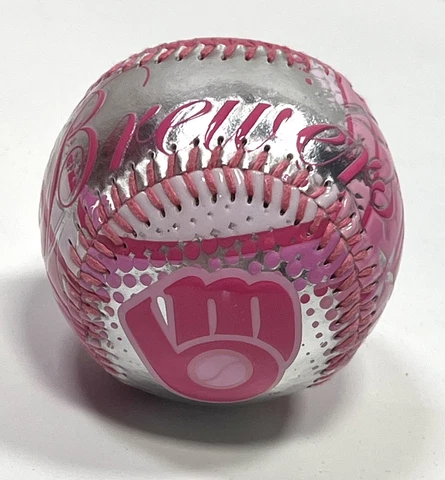 Milwaukee Brewers Rawlings Baseball Neon Pink Silver  EBBB4 Collectible Cover