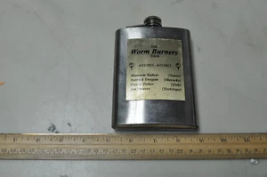 The Worm Burners Tour " Golfing" Stainless Steel 8oz Flask, Used Excellent - Picture 1 of 8