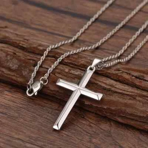925 Sterling Silver Cross Pendant Necklace - choice of chain sizes for crucifix - Picture 1 of 7