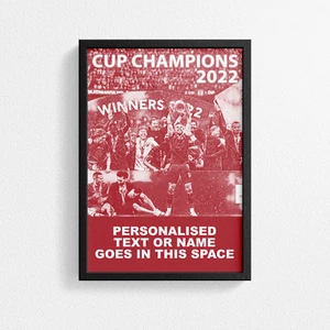 Personalised Liverpool 2022 Cup Champions Inspired Football Gift Poster Print - Picture 1 of 11