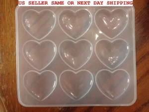 Heart Silicone Mold Resin Chocolate Soap Candle Candy Pendant 9 Cavity - Picture 1 of 9