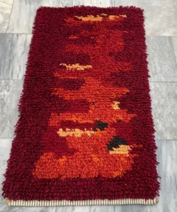 Vintage Beautiful Swedish Scandinavian Soft Rug,Stunning Fluffy Rug 2x3 ft - Picture 1 of 7