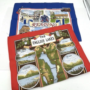 2 England Souvenir Tea Dish Towels Reading and The English Lakes All Cotton - Imagen 1 de 23