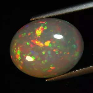 8.28Ct 100% Natural Color Play Unheated White Opal Nice Oval Shape REF VIDEO - Picture 1 of 5