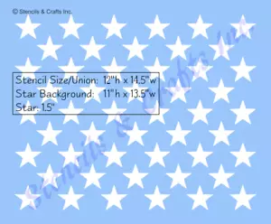 1.50" STAR "50 STARS" STENCIL PATRIOTIC AMERICAN FLAG TEMPLATE NEW 14.50" x 12" - Picture 1 of 1