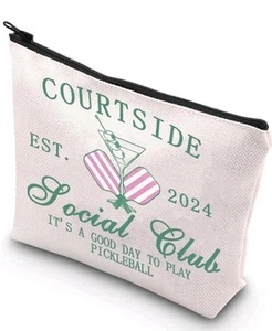 WCGXKO Pickleball Club Geschenk Courtside Social Club Pickleball Reißverschluss Beutel Make-up - Bild 1 von 6