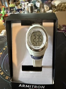 Armitron Pro Sport Instalite Watch Women Digita Watch White 26mm- New Battery - Picture 1 of 12