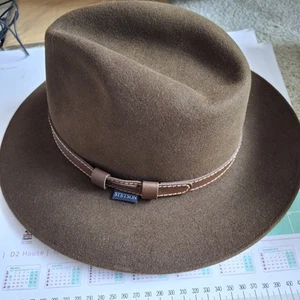 Cappello Stetson Originale Fedora 100% Pelliccia Stile Indiana Jones Alta Qualità - Foto 1 di 6