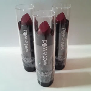Wet n Wild Lipstick- Dark Wine  536 , Lot of 3, Creamy Longlasting Satin Finish - Picture 1 of 6