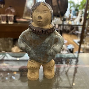 Vintage Inuit Native American Indian Figure Signed "B" 1970 Montreal - Picture 1 of 9