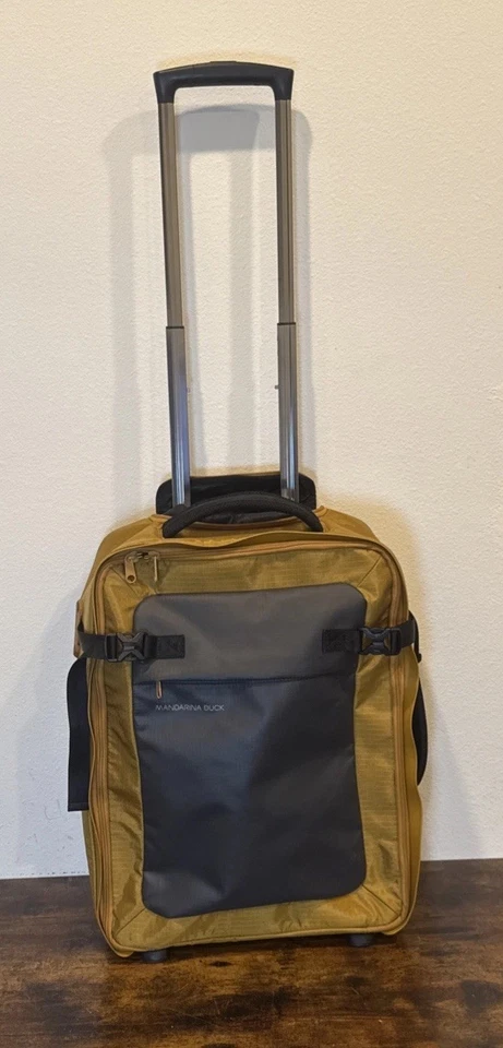 Mandarina Duck Carry-On Travel Bag – 14x20x6, Two-Wheeler Gold/Gray Italy - Image 1 of 4