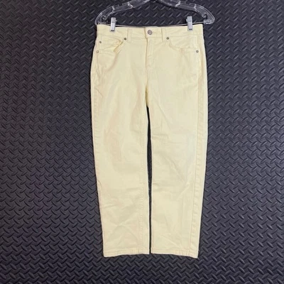 Pantalones para mujer Jones New York Lexington Capri clásicos elásticos amarillos talla 4 Foto 1 de 4