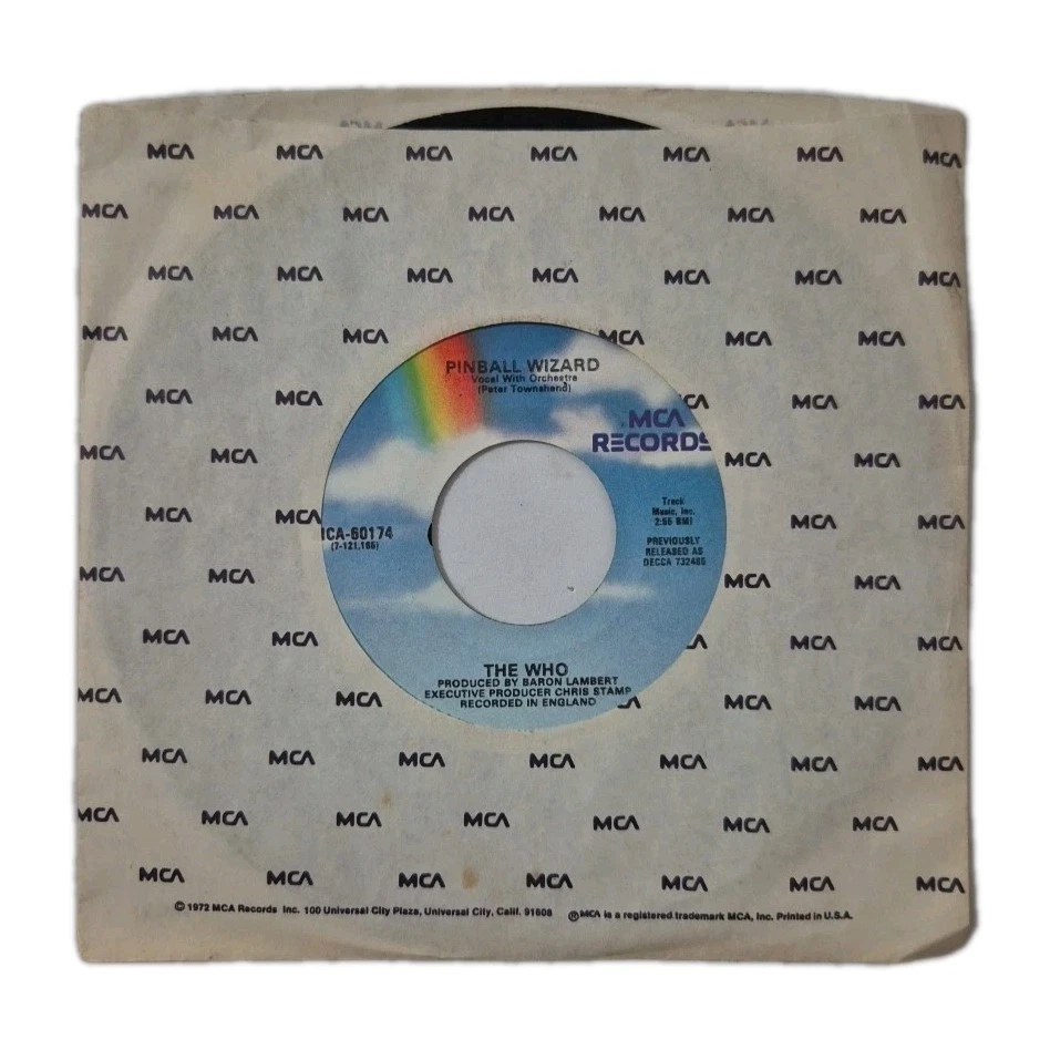 Disco single de vinil THE WHO - 'Pinball Wizard' 7" 1980 EUA IMPRESSIONANDO DISCOS MCA - Imagem 1 de 1