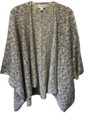 Cárdigan suéter Avenue para mujer talla grande talla única frente abierto tejido grueso marfil negro Foto 1 de 4