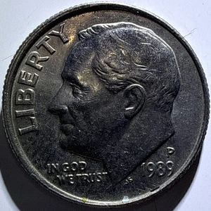 1989 P ROOSEVELT DIME FULL TORCH - Picture 1 of 7