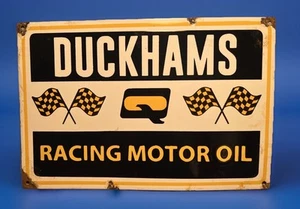 Classic Duckhams Motor Racing Oil Garage Workshop Enamel Metal Advertising Sign - Picture 1 of 2