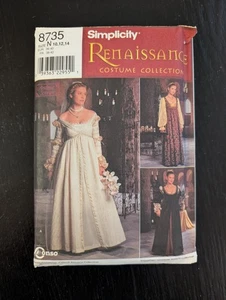 Simplicity 8735 Sewing Pattern Renaissance Costume Gown Bridal Cosplay Sz 10-14 - Picture 1 of 6
