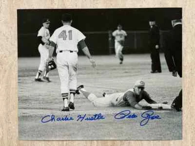 Rare Pete Rose Reds Auto Signed 8x10 Photo Inscribed CHARLIE HUSTLE - Image 1 of 2