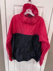 PATAGONIA Women's Fetherweight Pink/Gray Nylon Hooded Pullover Size L - Picture 1 of 2