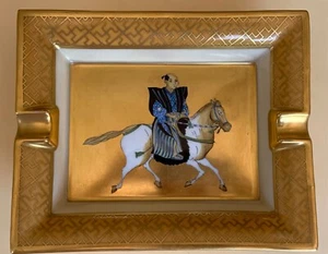 Hermes Vintage 24 Karat Gold Porcelain Ashtray Hermes Paris! - Picture 1 of 10