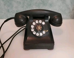 Vintage Western Electric/Bell System black rotary dial desk telephone F1 302 - Picture 1 of 12