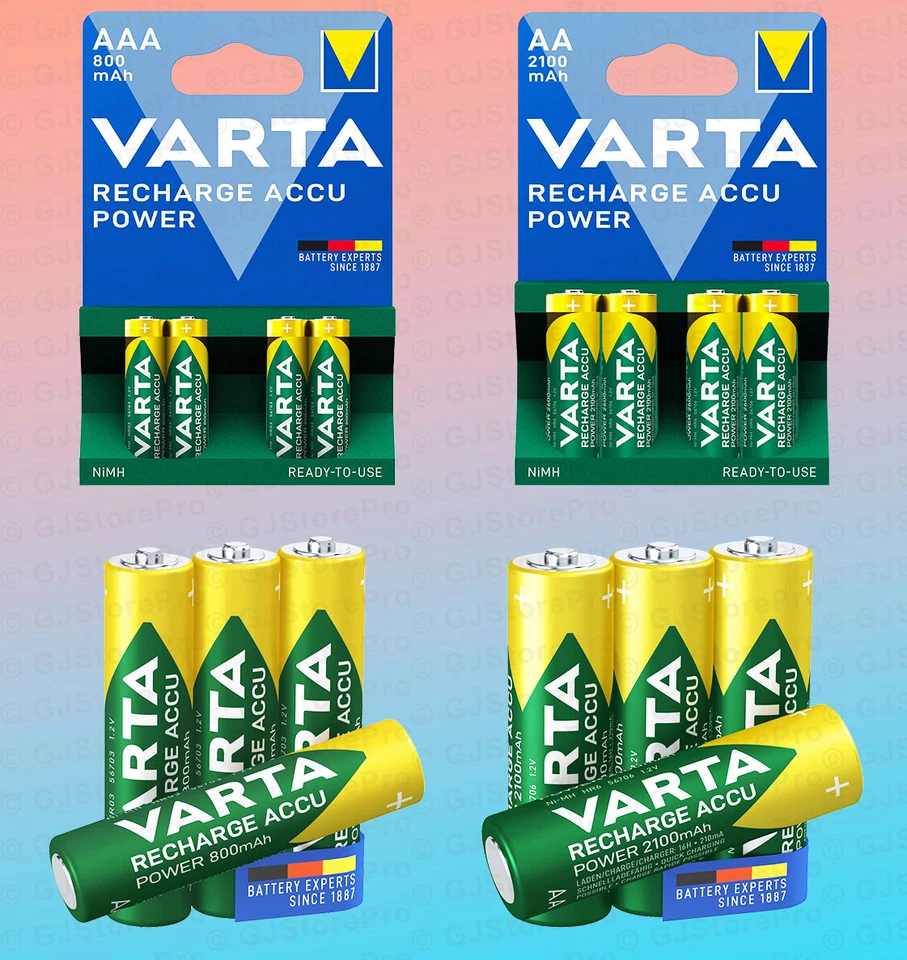 Piles AAA Rechargeable VARTA LR03 AA LR06 Ni-mh Ready2Use Accu prêt à l'emploi - Photo 1/4
