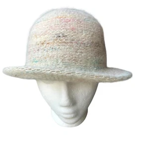 Robinsons Fischerhut Strick Wolle Angora Mischung weiß pastellfarben Damen Einheitsgröße - Bild 1 von 9