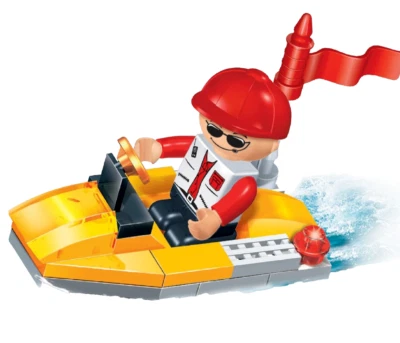 9 шт. BanBao Спасатель Безопасность Офицер Реактивные Лыжи Лодка Спасатель Конструктор Блок Модель Игрушка - Изображение 1 из 3