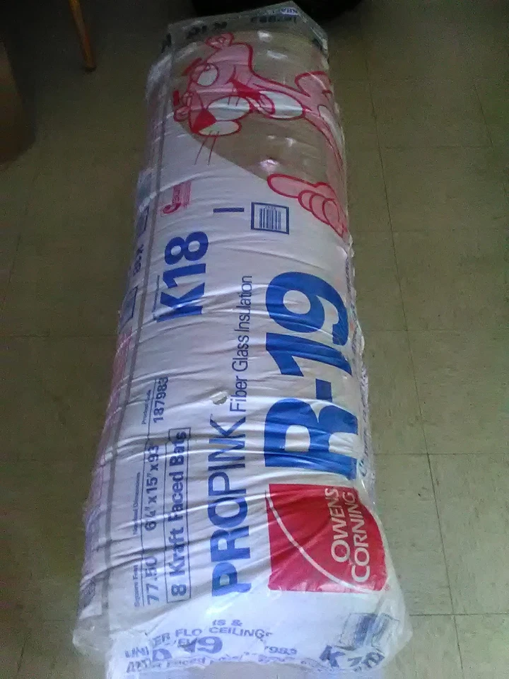 Owens Corning Fiberglass Faced Insulation 15" X 93" L R19 77.50 Sq. Ft. Batts - Image 1 of 1