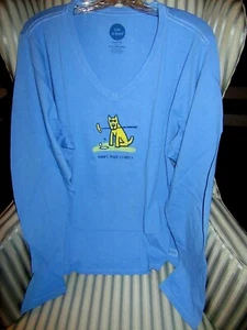 NWT! LIFE IS GOOD WOMENS L/S VINTAGE CRUSHER GOLF V-TEE."WHO'S YOUR CADDY"(XXXL) - Picture 1 of 2