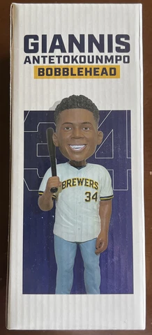 2021 Milwaukee Brewers Giannis Bobblehead ~never opened Cover