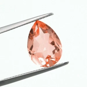5 Carat Peach Color Morganite Doublets Pear Shape Faceted Loose Stone 14x10 MM - Picture 1 of 3