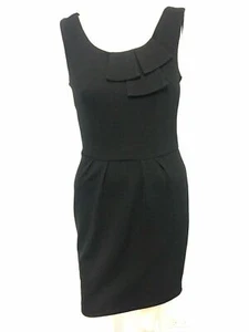 Miracle Dress Size 8 Black Sleeveless Textured Pleated Straight Fitted Business - Picture 1 of 5