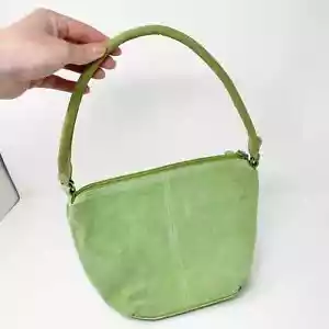 Vintage Y2K Green Suede Shoulder Bag EUC - Picture 1 of 4