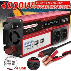 INVERSOR 4000W CONVERSOR TRANSFORMADOR 12V a 220V. + 4 USB 5V. - Picture 1 of 6