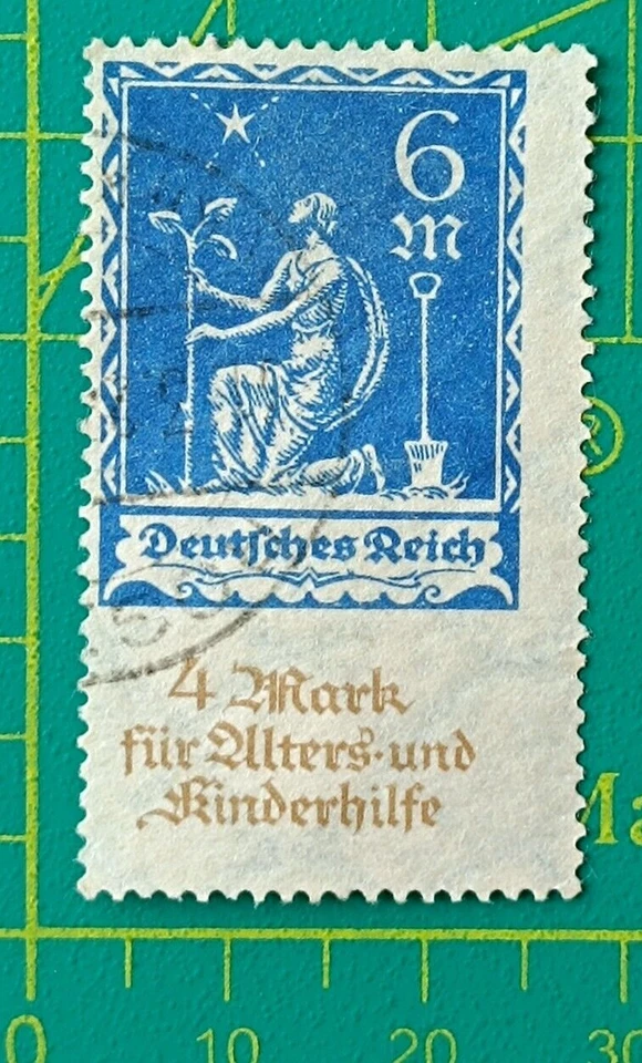 德国邮票 1922 年,种植慈善机构,Sc SP1 6 米 + 4 米超棕色,二手 — 第 1/3 张图片